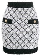Balmain Lattice Tweed Skirt - Black