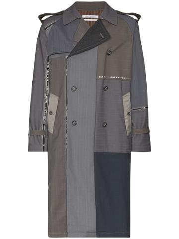 Children Of The Discordance Patchwork Trench Coat - Grey