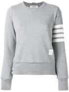 Thom Browne Striped Sleeve Sweatshirt, Women's, Size: 42, Grey, Cotton