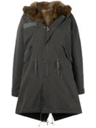 Liska Fur-trim Hooded Parka - Grey