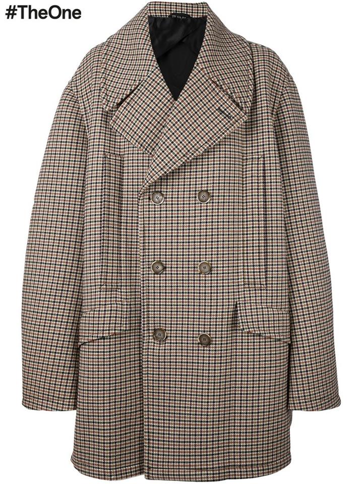 Raf Simons Oversized Tweed Coat, Men's, Brown, Cotton/acrylic/polyester/wool