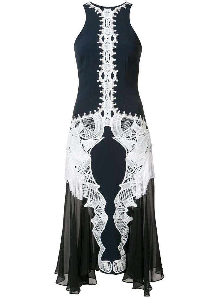 Jonathan Simkhai - Lace Applique Contoured Dress - Women - Acetate - 2, Women's, Blue, Acetate