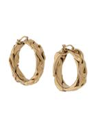 Jil Sander Uneven Surface Hoop Earrings - Gold