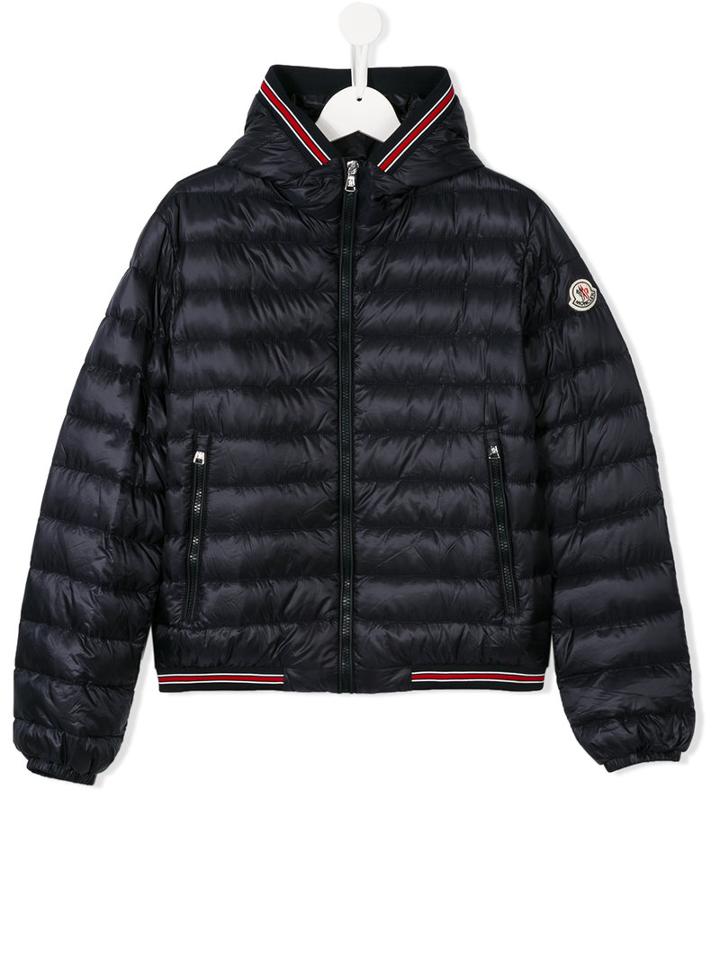 Moncler Kids Zipped Padded Jacket, Boy's, Size: 14 Yrs, Blue