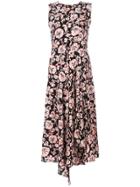 Kenzo Floral Leaf Midi Dress - Black