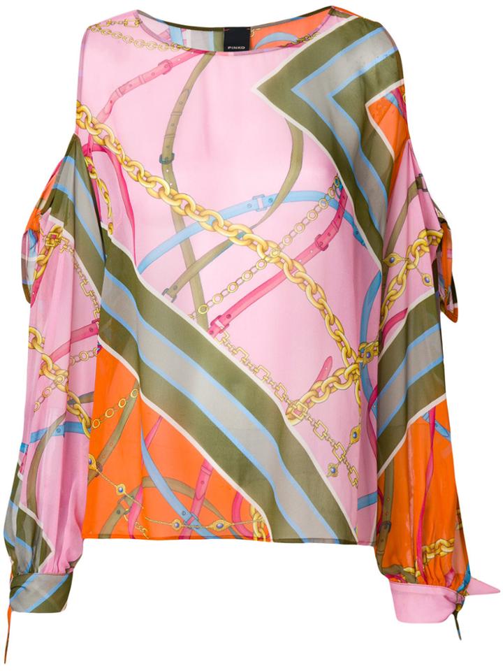 Pinko Printed Blouse - Pink & Purple