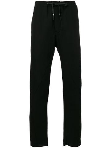 Manuel Marte - Drawstring Cropped Jogging Trousers - Men - Cotton/linen/flax/viscose - L, Black, Cotton/linen/flax/viscose