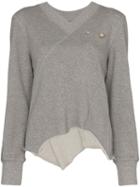 Blindness Pearl Appliqué Sweatshirt - Grey