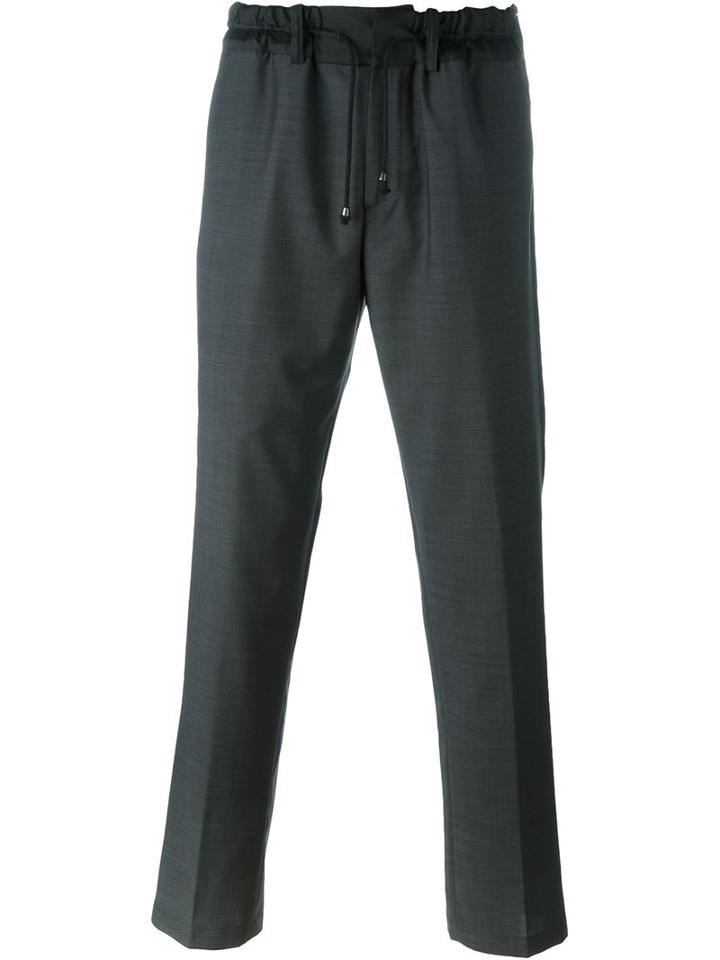 Casely-hayford Drawstring Contrast Waist Pleated Tapered Trousers