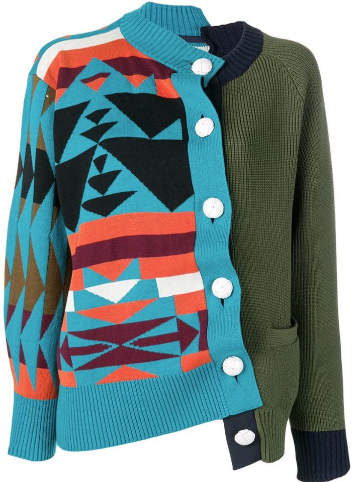 Sacai Asymmetric Cardigan - Blue