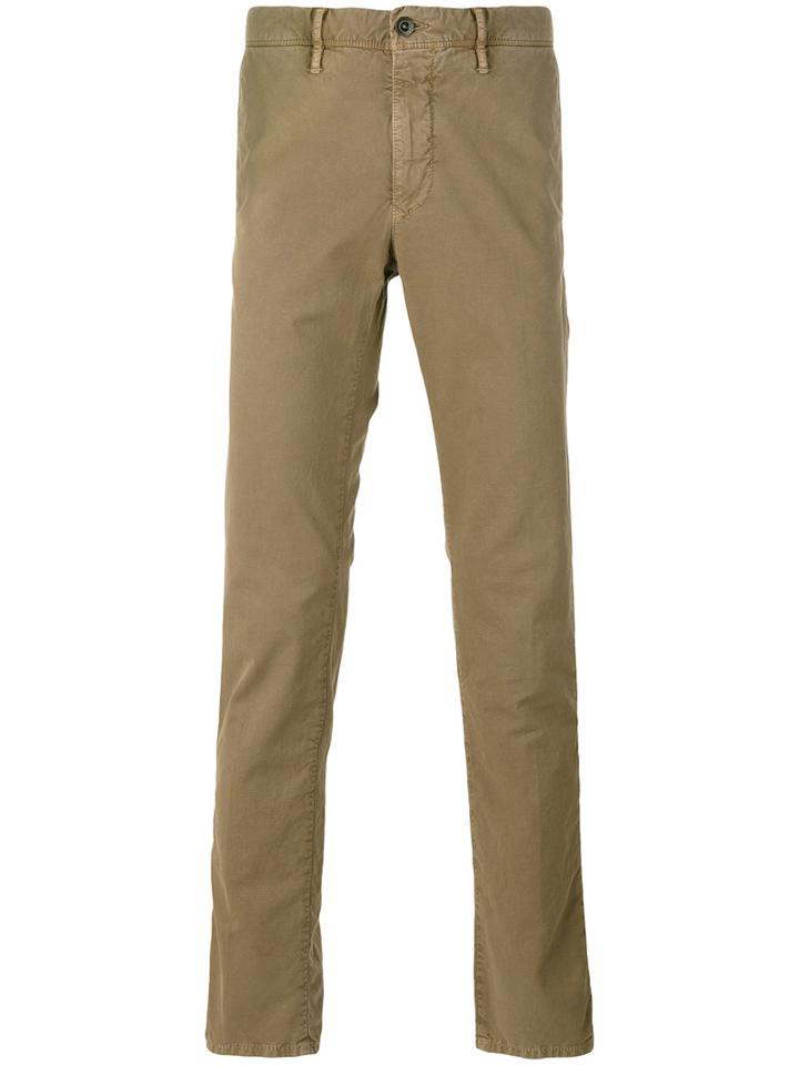 Incotex - Fitted Trousers - Men - Cotton/spandex/elastane - 32, Green, Cotton/spandex/elastane