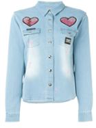 Philipp Plein No Way Denim Shirt, Women's, Size: S, Blue, Cotton/spandex/elastane