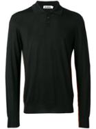 Jil Sander Long Sleeve Polo Shirt - Black