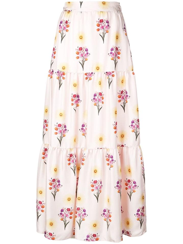 Borgo De Nor Long Floral Skirt - Pink