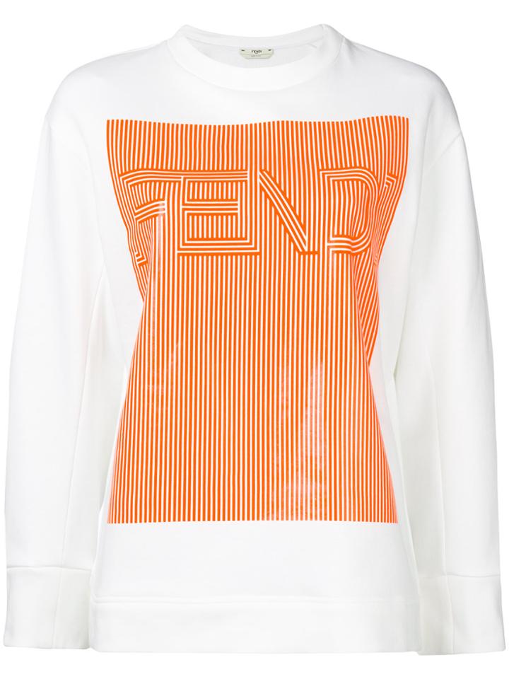 Fendi Contrast Logo Sweatshirt - White