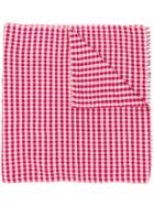 Bally Checked Cashmere Silk Scarf - Red
