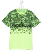 Stone Island Kids - Teen Pixelated Print T-shirt - Kids - Cotton - 14 Yrs, Boy's, Green