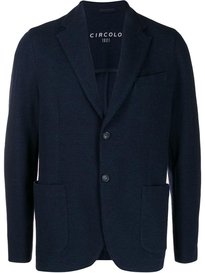 Circolo 1901 Single Breasted Knitted Blazer - Blue