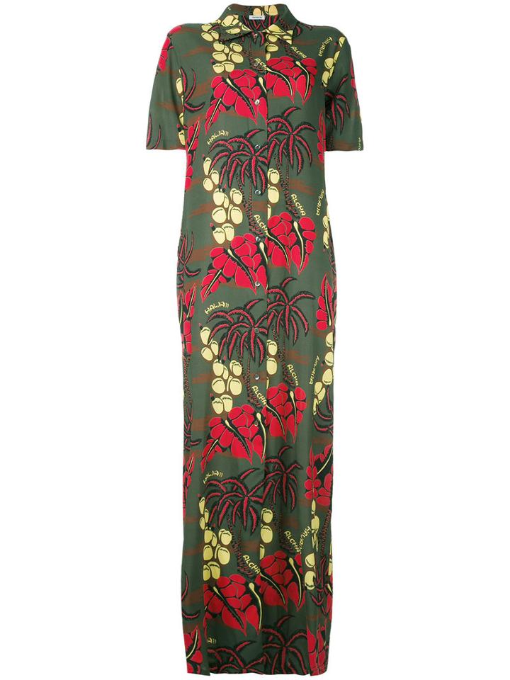 Hawaiian Maxi Dress - Women - Silk/spandex/elastane - L, Green, Silk/spandex/elastane, P.a.r.o.s.h.