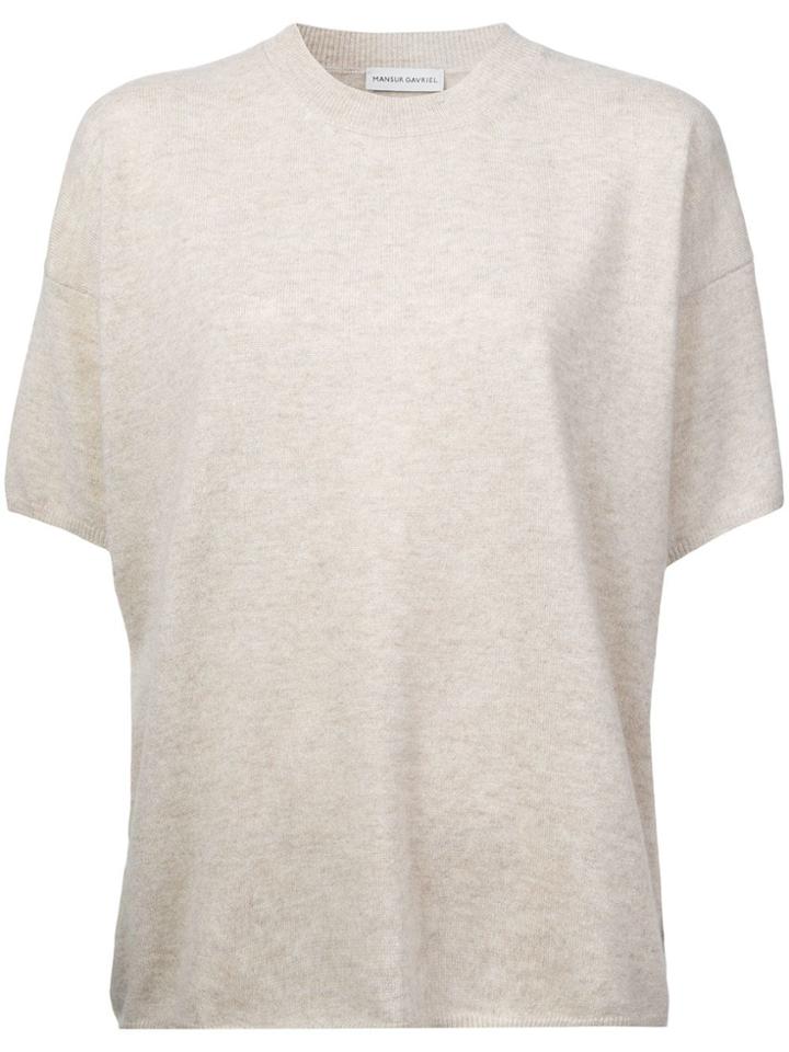 Mansur Gavriel Short Sleeve Knitted Top - Nude & Neutrals