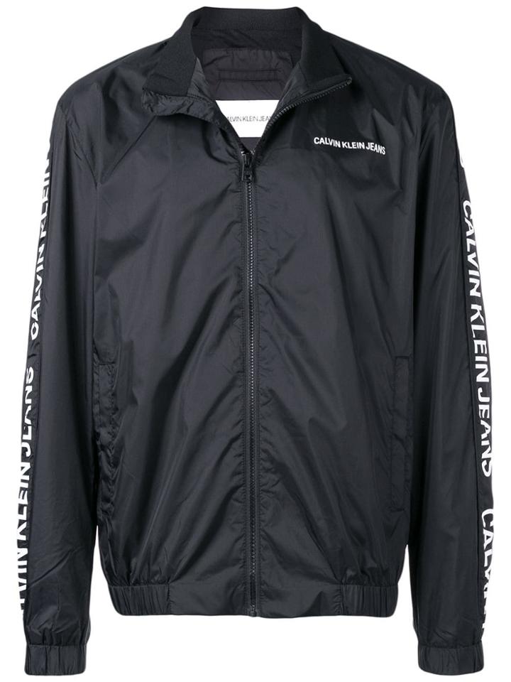 Calvin Klein Jeans Logo Print Windbreaker Jacket - Black