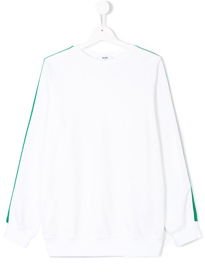 Msgm Kids Contrast Panel Sweatshirt - White