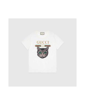 Fashion Concierge Vip Gucci - Logo T-shirt With Mystic Cat -