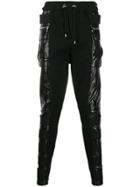 Balmain Contrast Panels Strappy Track Trousers - Black