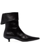 Dorateymur Black Crucified 30 Leather Cuffed Ankle Boots
