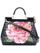 Dolce & Gabbana Medium Sicily Tote, Women's, Black, Cotton/leather