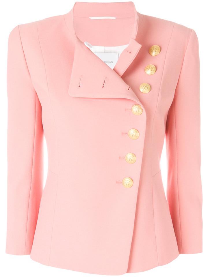 Pierre Balmain Double-breasted Fitted Blazer - Pink & Purple