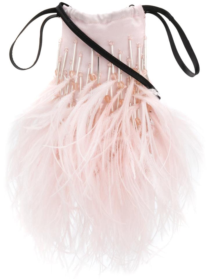 Attico Feather Bag - Pink & Purple