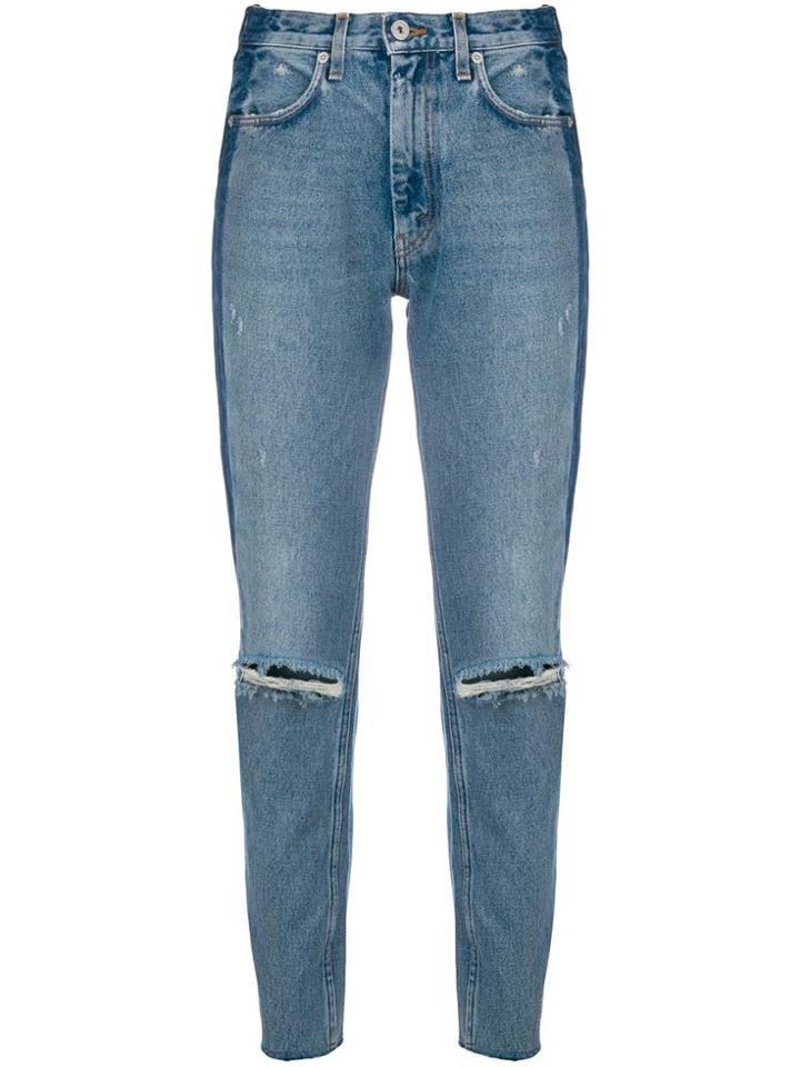 Heron Preston Distressed Straight Jeans - Blue