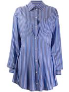 Unravel Project Striped Shirt Dress - Blue