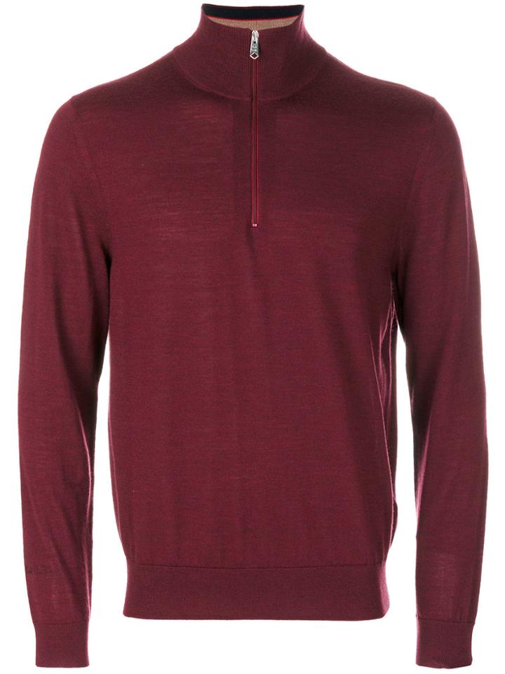 Paul Smith Zip Detail Jumper - Red