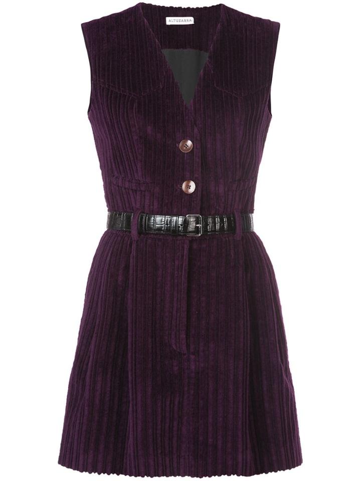 Altuzarra Belted Corduroy Dress - Purple