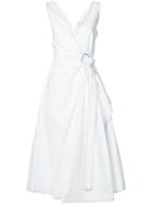 Derek Lam 10 Crosby - Wrapped Midi Dress - Women - Cotton - 6, White, Cotton