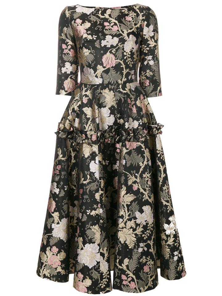 Piccione. Piccione Floral Foil Print Dress - Multicolour