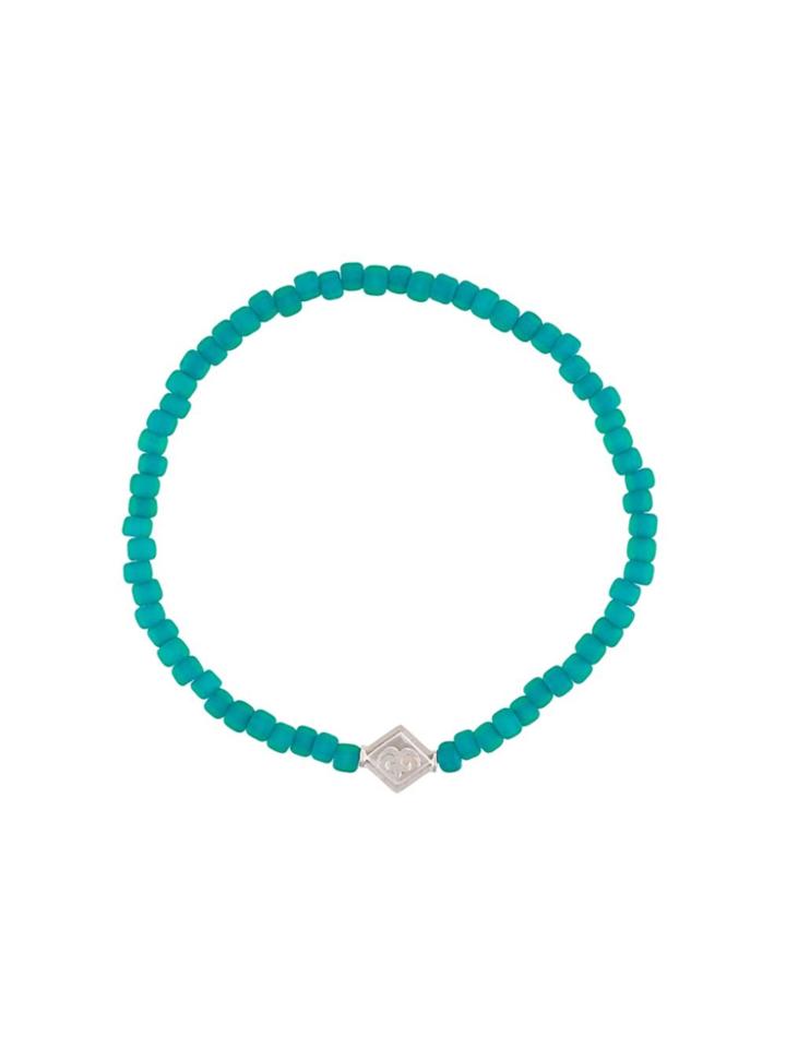 Luis Morais 14kt White Gold Akoko Nan Lozenge Bracelet - Blue