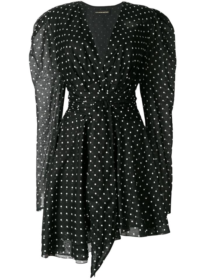 Alexandre Vauthier Polka Dot Print Asymmetric Hem Dress - Black