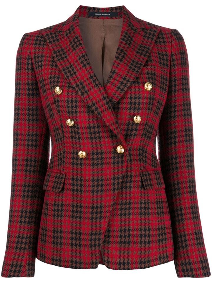 Tagliatore Glen-check Print Blazer - Red
