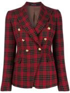 Tagliatore Glen-check Print Blazer - Red