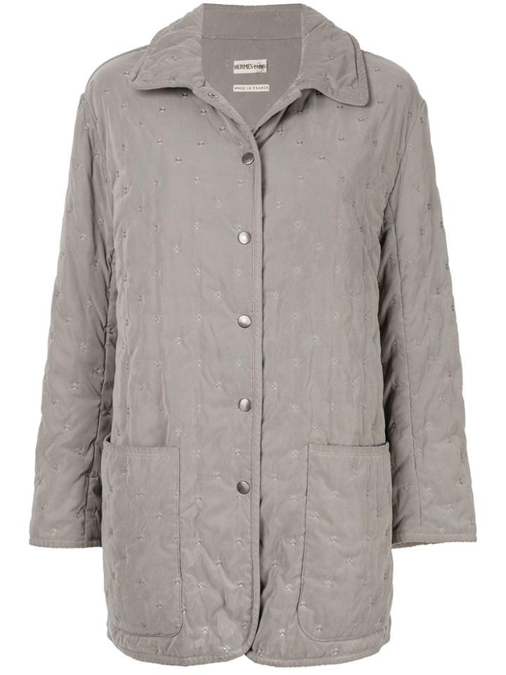 Hermès Vintage Long Sleeve Coat - Grey