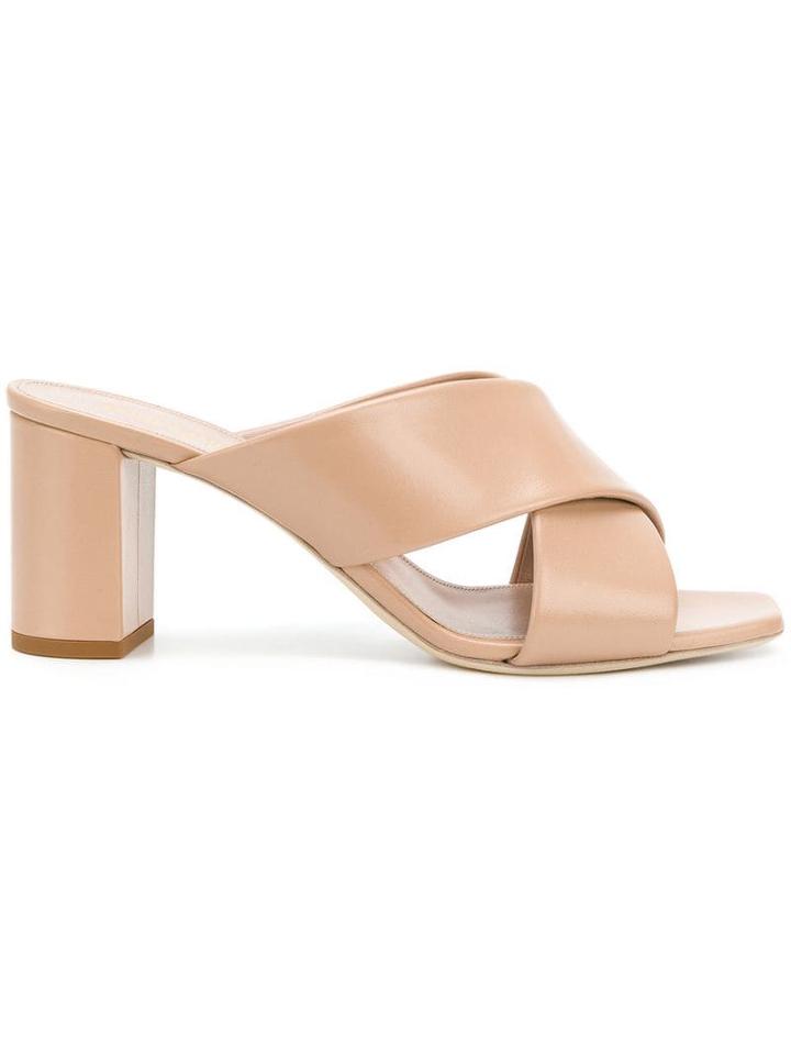 Saint Laurent Lou Lou 70 Sandals - Neutrals
