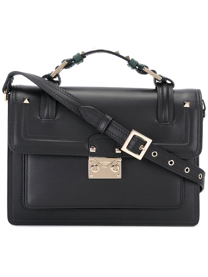 Valentino Valentino Garavani Cabana Shoulder Bag, Women's, Black, Calf Leather/metal (other)