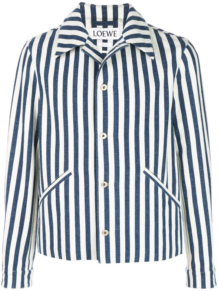 Loewe Striped Shirt Jacket - White