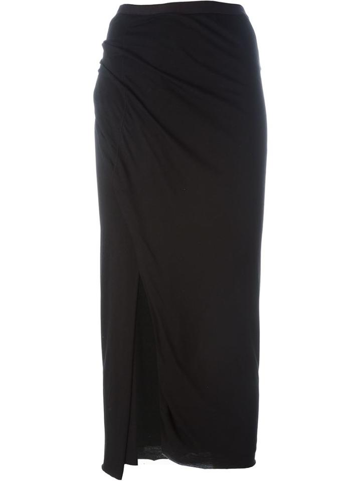 Rick Owens Lilies Side Slit Jersey Skirt