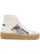 Mm6 Maison Margiela Patch-work Hi-top Sneakers - Nude & Neutrals