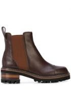 See By Chloé 130mm Stitch-detail Ankle Boots - Brown