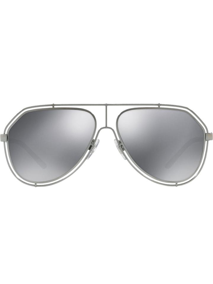 Dolce & Gabbana Eyewear Wire Mirrored Aviators - Metallic